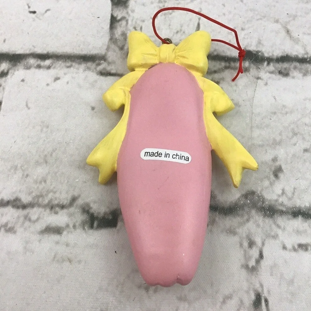 Vintage Ballet Slipper Ballerina Little Girl Dancing Christmas Ceramic Ornament